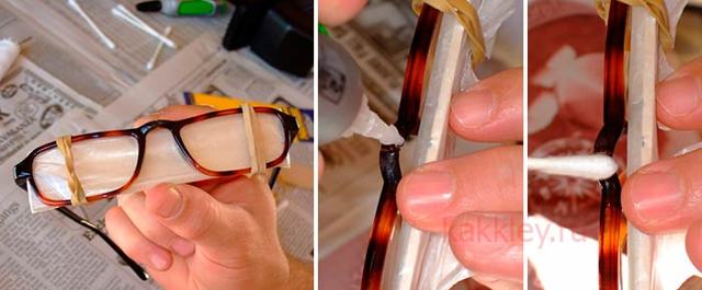 Чем склеить очки из пластика