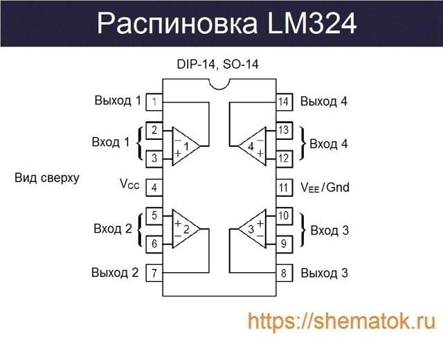 Микросхема lm324n характеристика назначение выводов аналоги