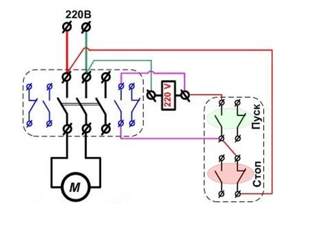 Схема подключения однофазного двигателя с пусковой обмоткой
