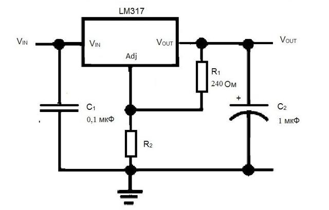 Стабилизатор напряжения на микросхеме lm317