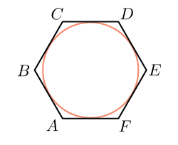 Шестиугольник описанный около окружности формулы