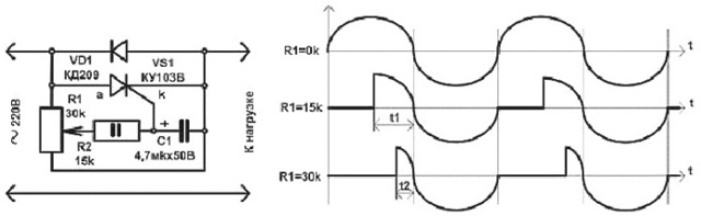 Управление симистором через транзистор