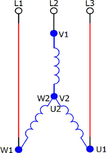 Схема включения электродвигателя звезда треугольник