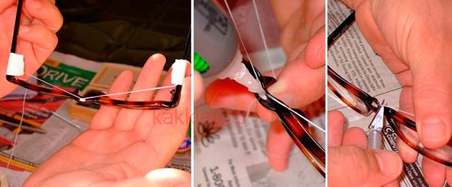 Как склеить дужку очков из пластмассы
