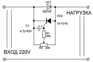 Тиристорный регулятор мощности схема на 12 вольт