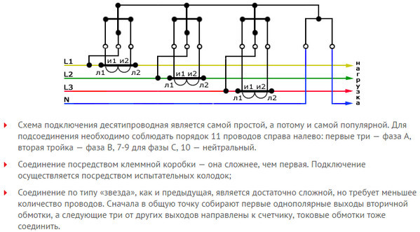 Схема подключения счетчика меркурий через трансформаторы тока
