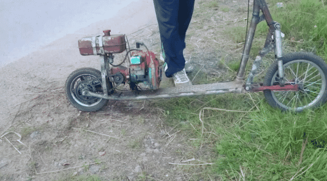 Велосипед с мотором от бензопилы своими руками
